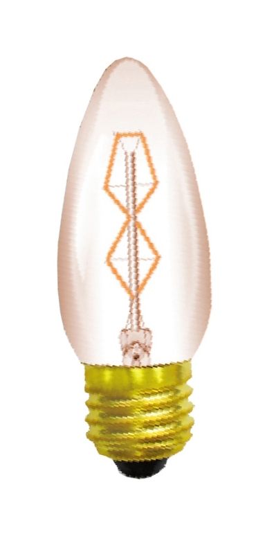 Rustica Candle/S E27 Tinted 25W