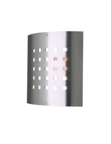 Stockholm 1 Light E27 Stainless Steel Flush IP44 Wall Light