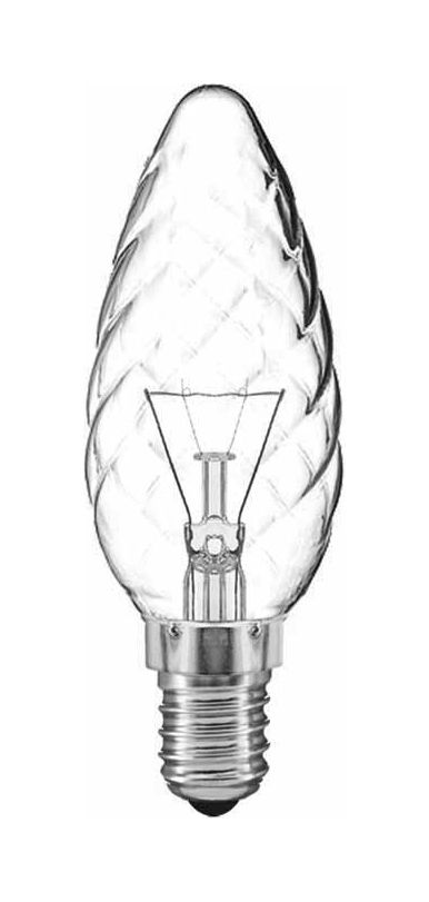 Candle 35mm Twisted E14  Clear 25W Incandescent/T