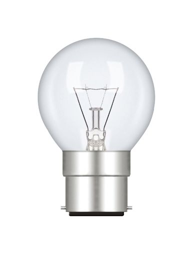 Golf Ball B22 Clear 25W Incandescent/T