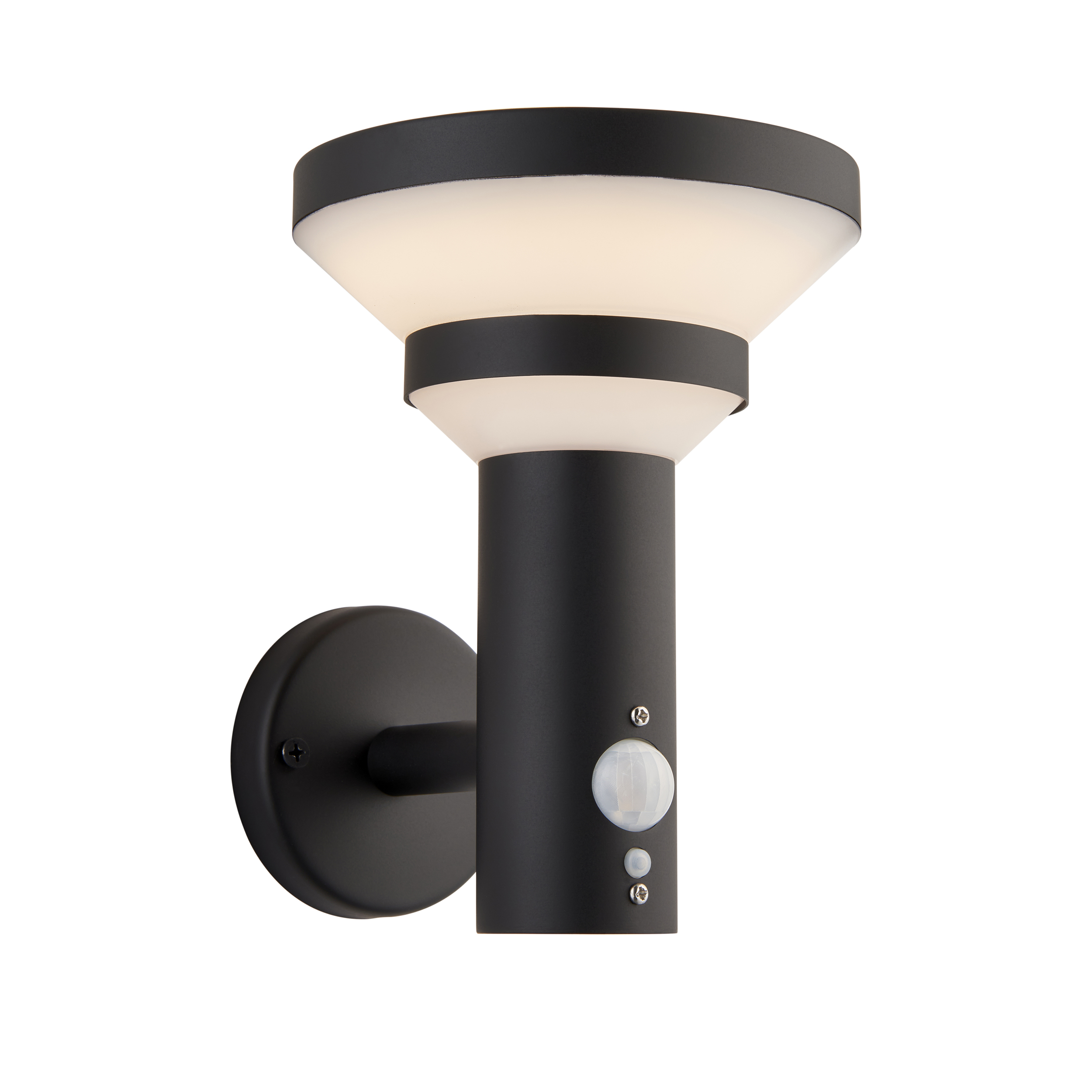 Halton 1 Light 5.8W 310lm Matt Black Solar Powered LED Integrated Dusk to Dawn & PIR Sensor Outdoor IP44 Wall Light