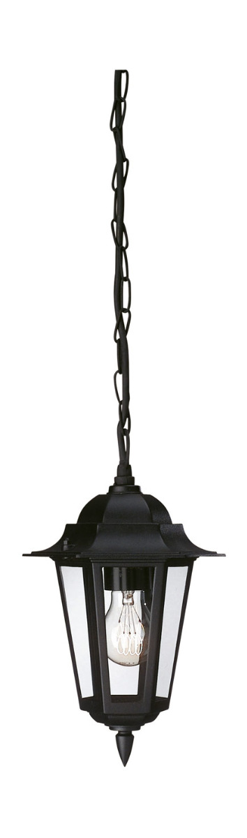 Klasik 1 Light E27 Black Outdoor IP44 Adjustable Pendant