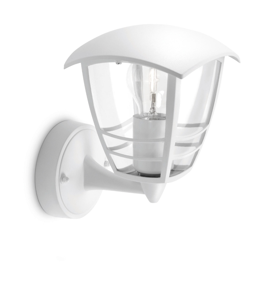 Creek 1 Light E27 White Outdoor IP44 Upwards Wall Light