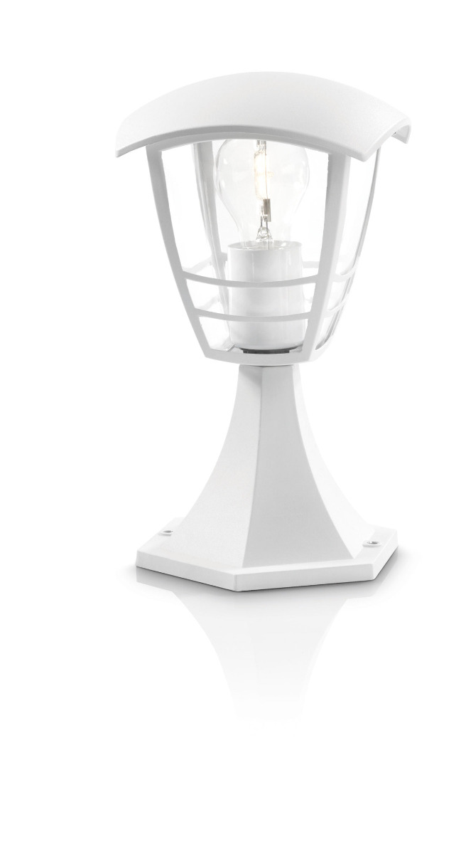 Creek 1 Light E27 White Outdoor IP44 Pedestal Light