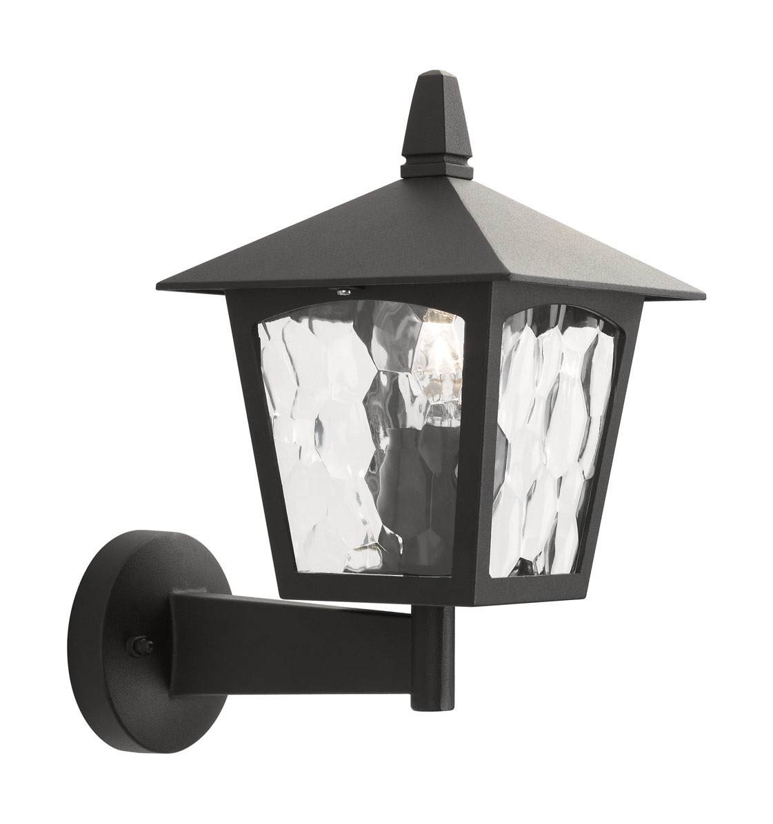 Bucharest 1 Light E27 Black Outdoor IP44 Wall Light