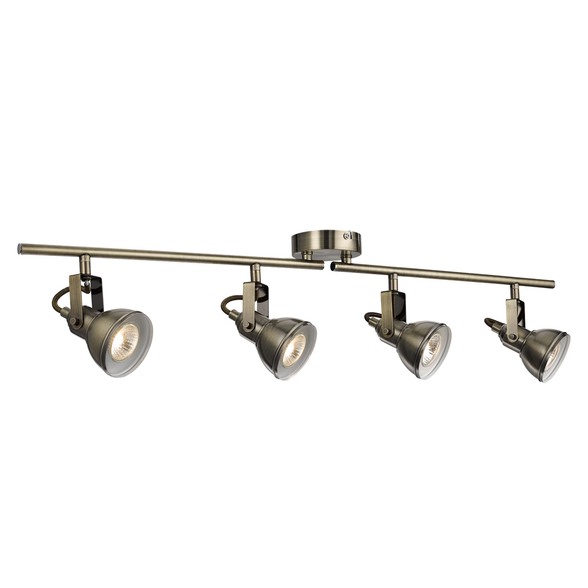 Focus - 4 Light Spotlight Split-Bar, Antique Brass