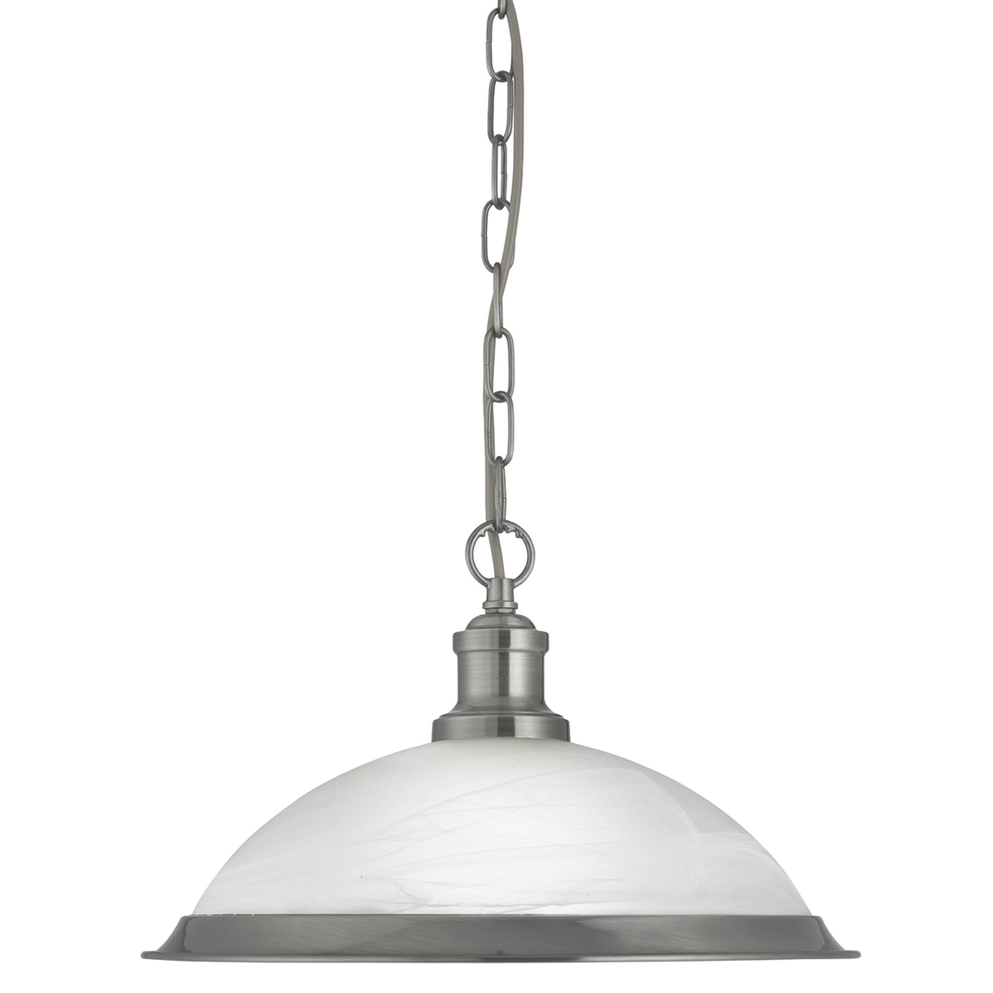 Bistro - 1 Light Pendant, Satin Silver, Marble Glass