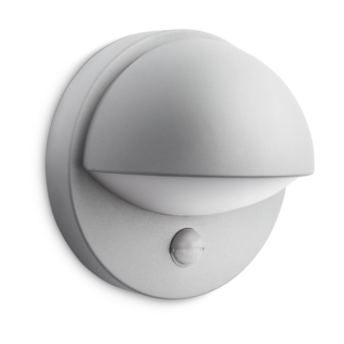June 1 Light E27 Grey Outdoor IP44 Wall Light With PIR Sensor
