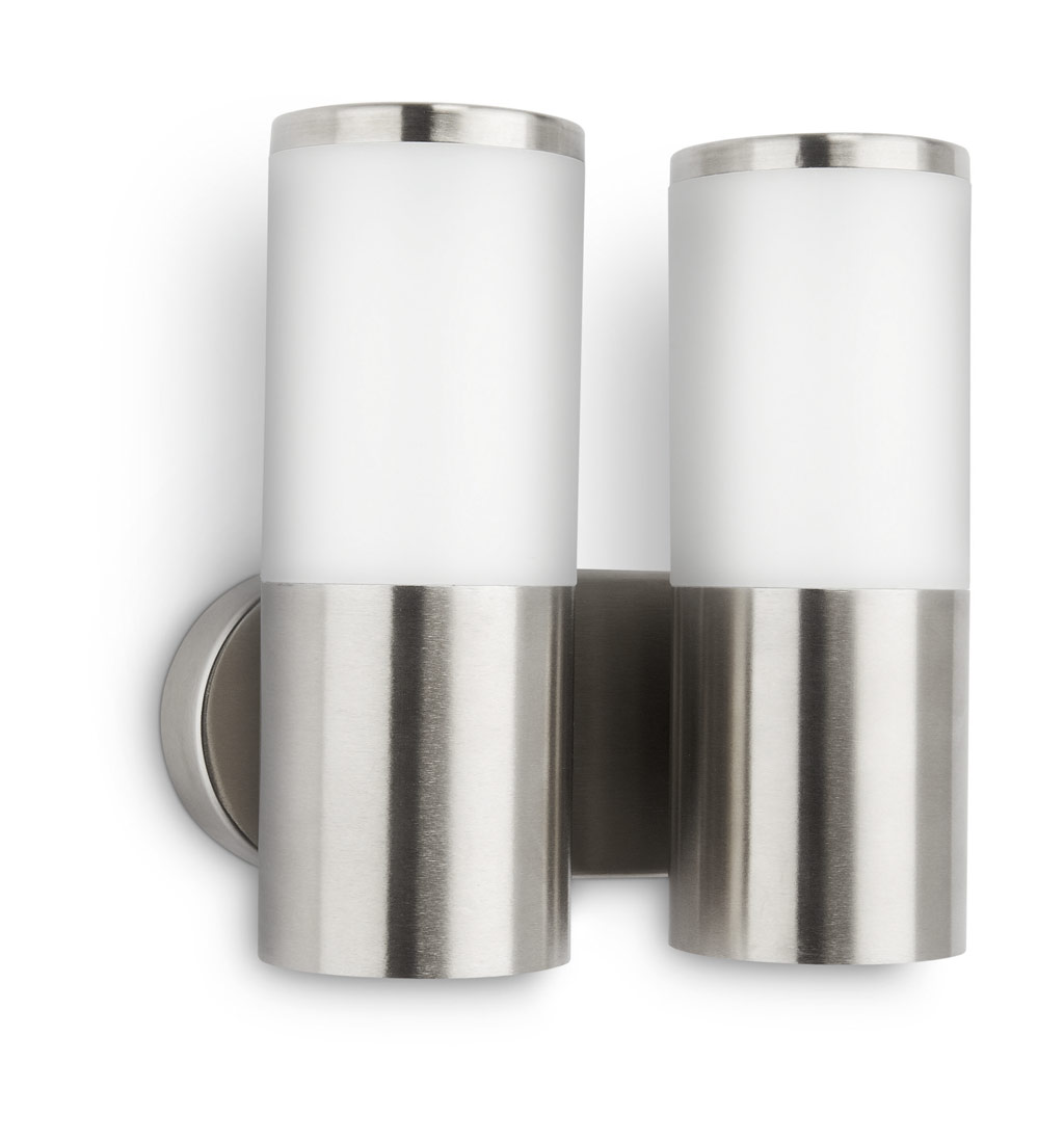 Jasmine Wall Lamp 2 Light E27 IP44 Exterior Stainless Steel/Synthetic