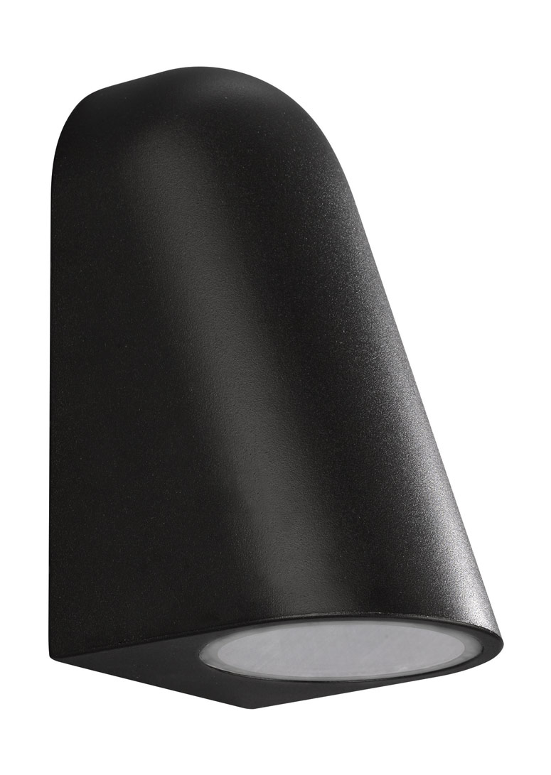 Jero 1 Light GU10 Black Outdoor IP44 Wall Light