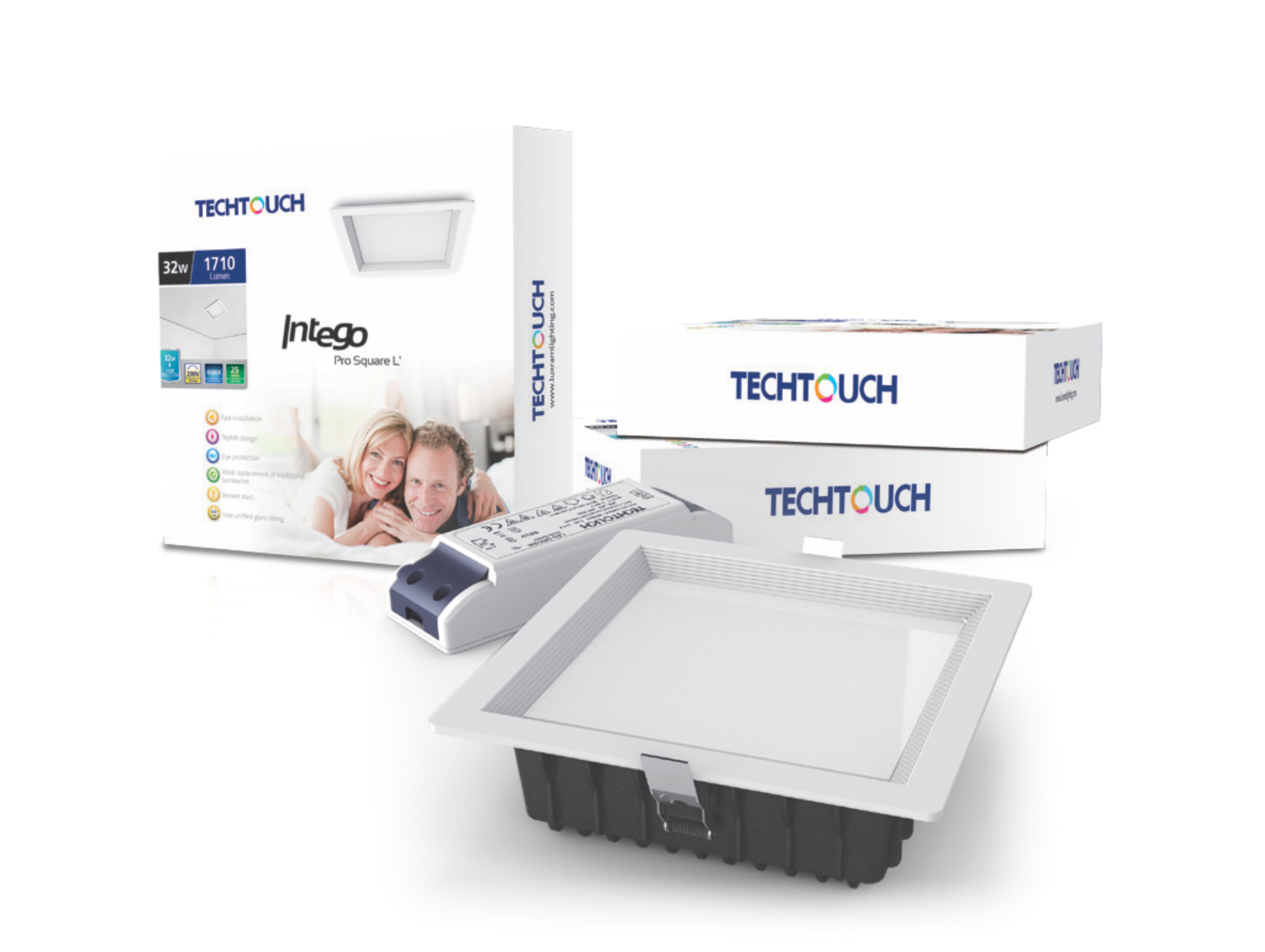 Intego Pro Square Large 32W White 1880lm, Cut Out: 190x190mm, 3yrs Warranty