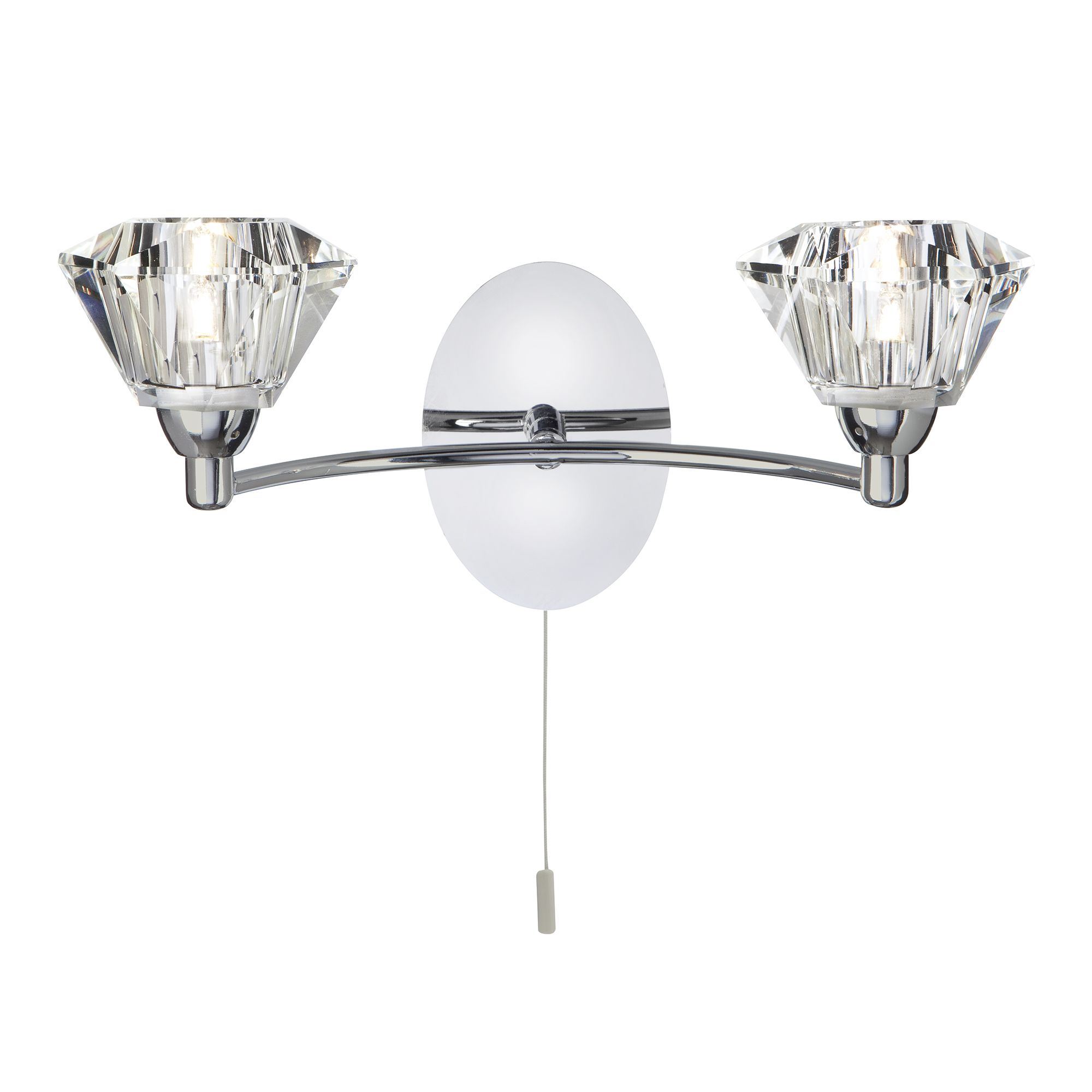 Sierra - 2 Light Wall Bracket, Chrome, Clear Glass