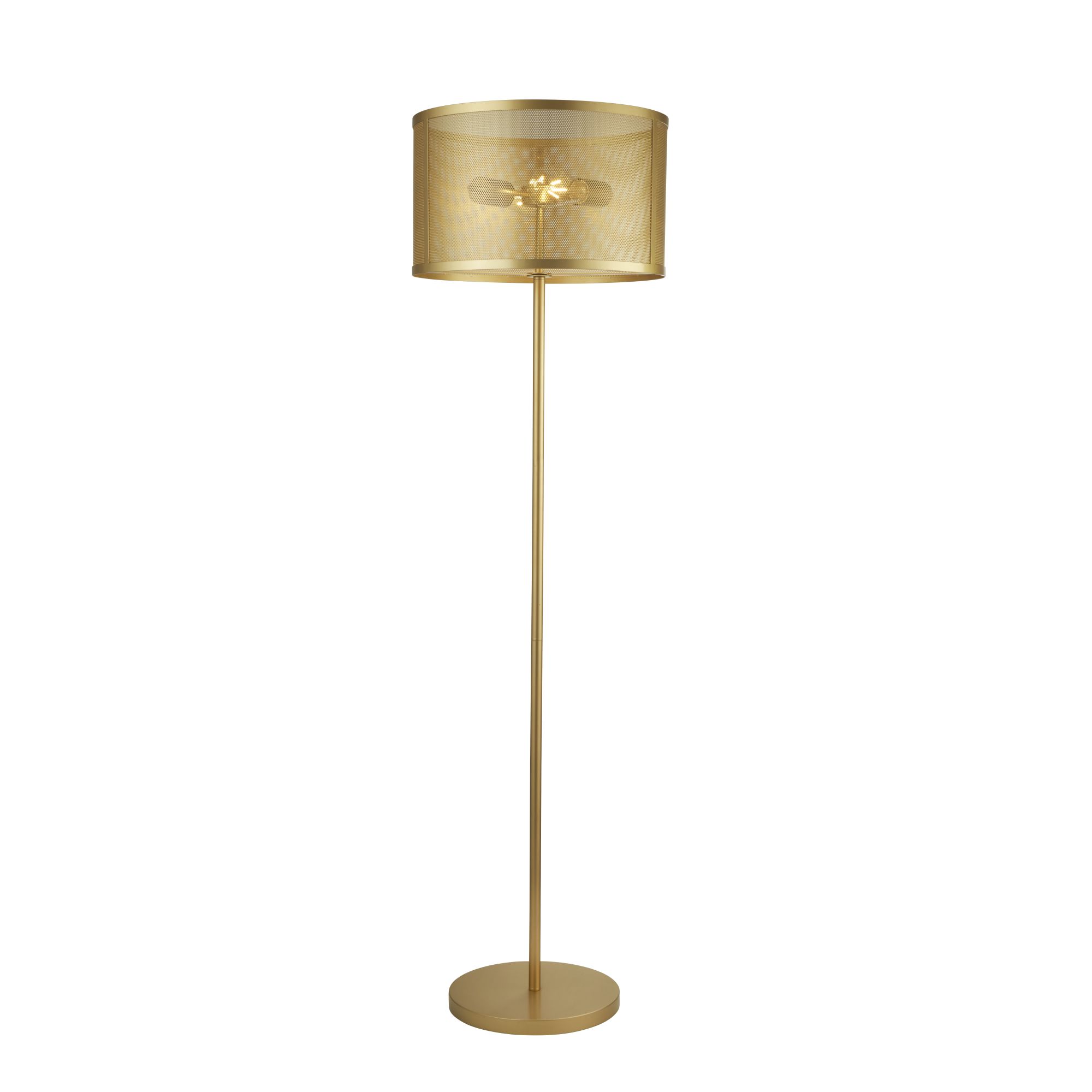 Fishnet 2 Light Floor Lamp, Matt Gold