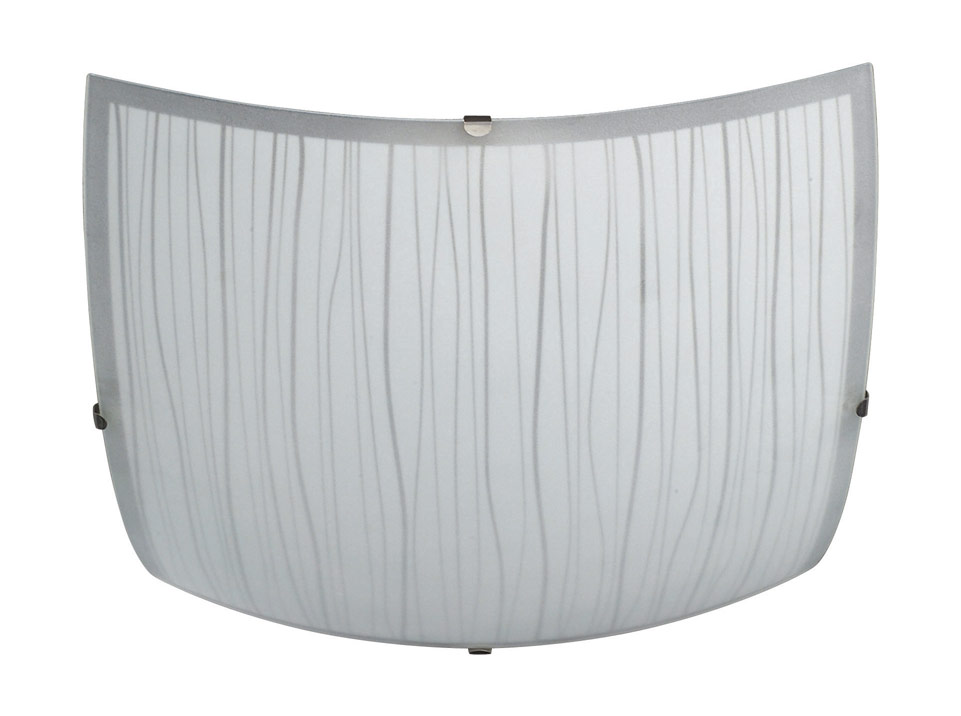 Zebra 1 Light E27 Square Glass Patterned Flush Fitting