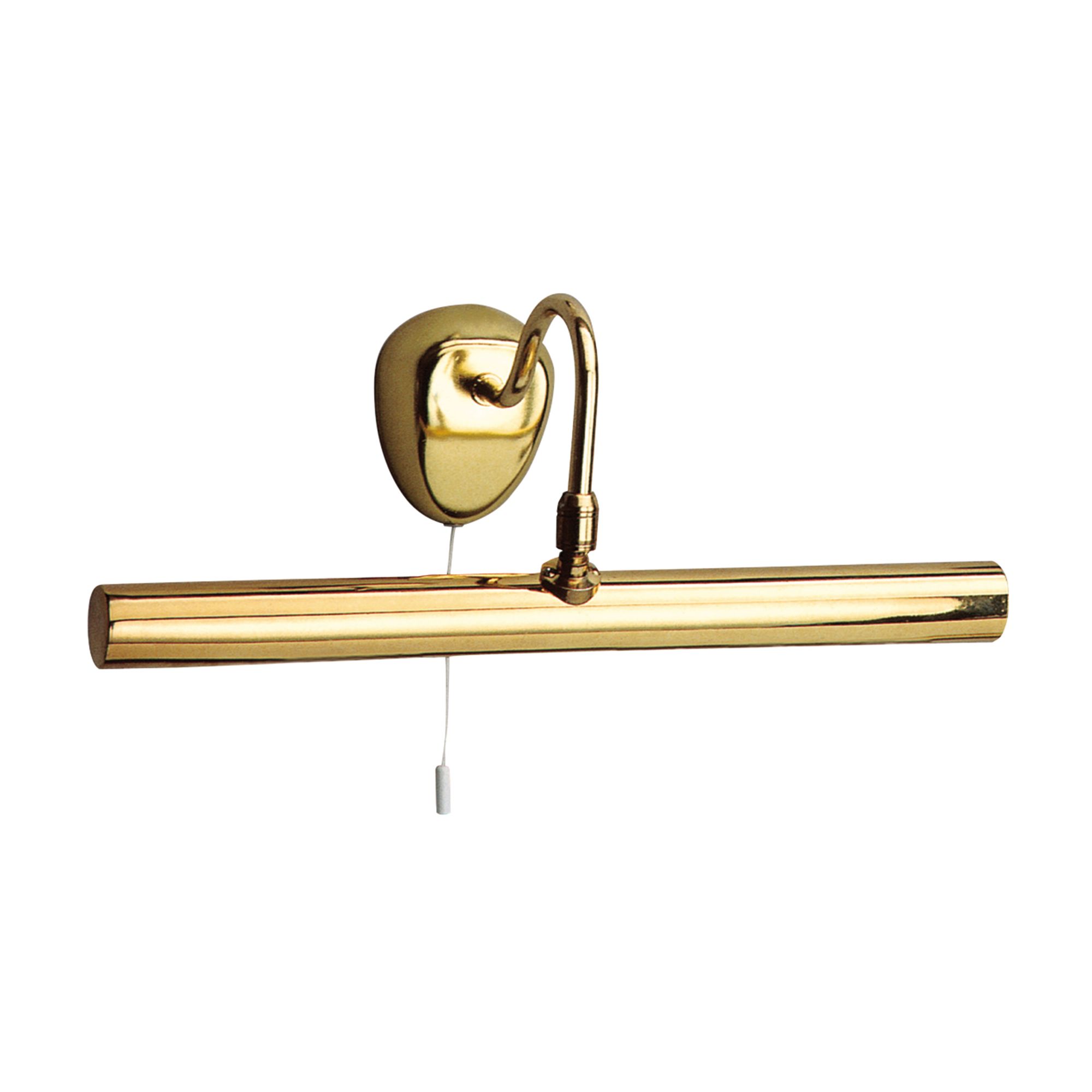 Tino 2 Light E14 Polished Brass Picture Light With Pullcord Switch