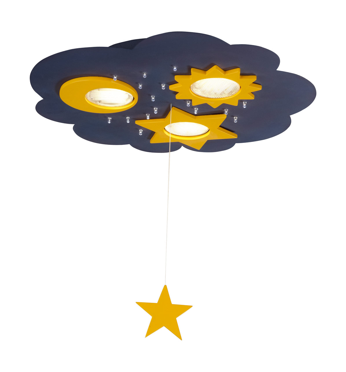 Kico Strea Stars & Moon 3 Light GX53 & LED Diode Flush Ceiling Light