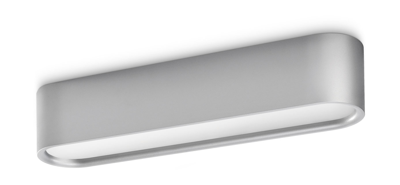 Mentalis 1 Light Aluminium 2G11 36W Flourescent Flush Ceiling Light