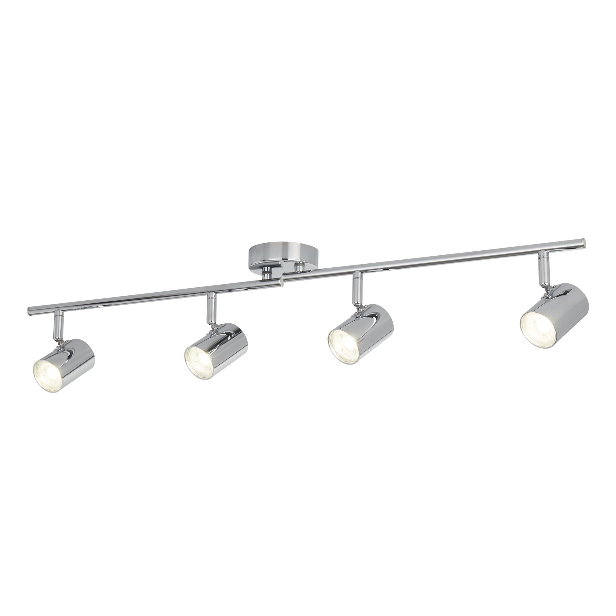 Dimmable Rollo 4 Light Cylinder Head Split Bar, Chrome