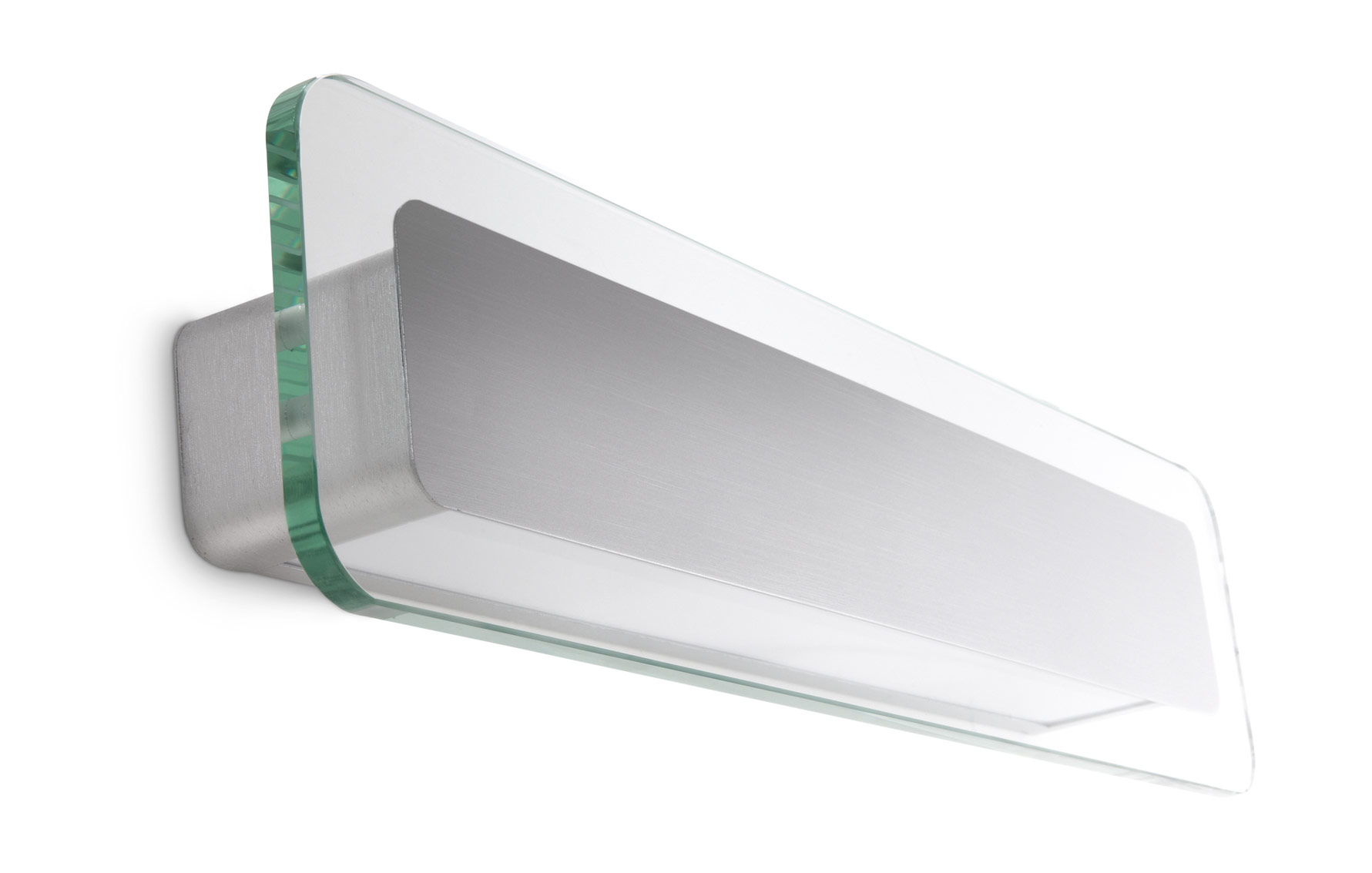 Eden 2 Light E14 Aluminium Wall Light With Clear Glass Shade