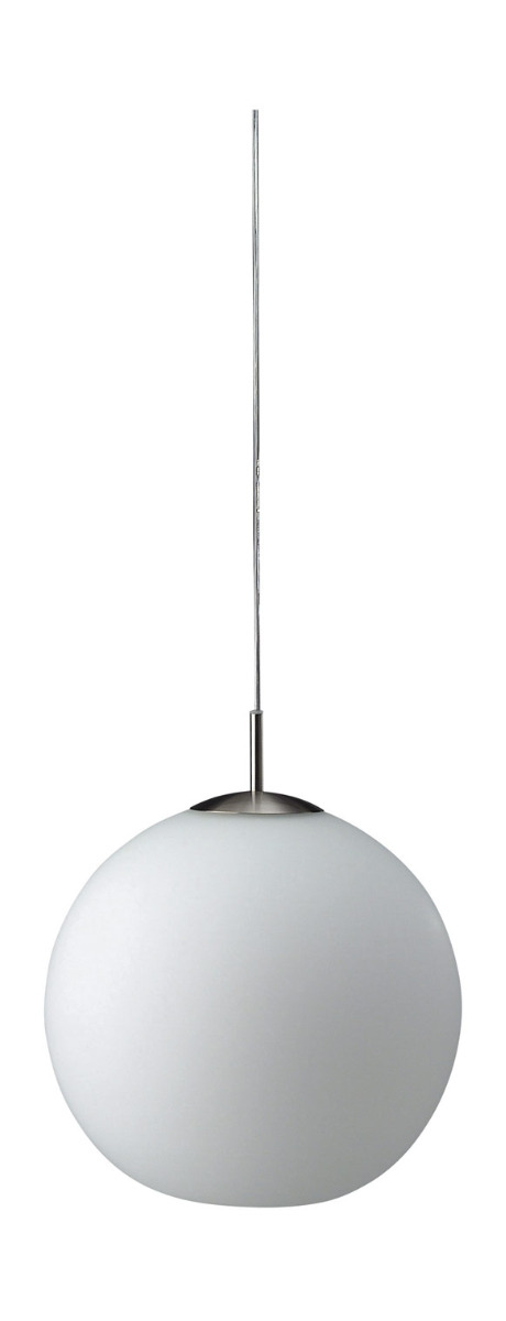 Dosel 1 Light Satin Chrome Adjustable Pendant With Opal Globe Shade