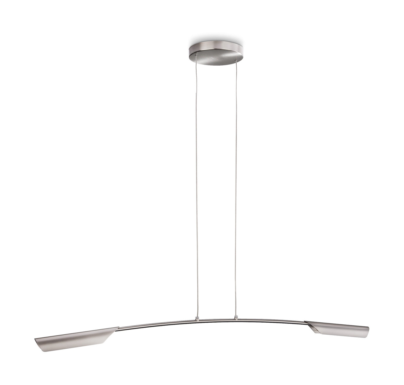 Bis Single Pendant 2 Light LED Satin Chrome