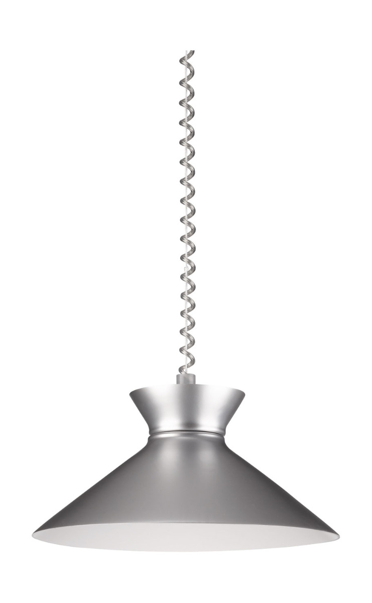Farada 1 Light E27 Silver Rise & Fall Pendant Light