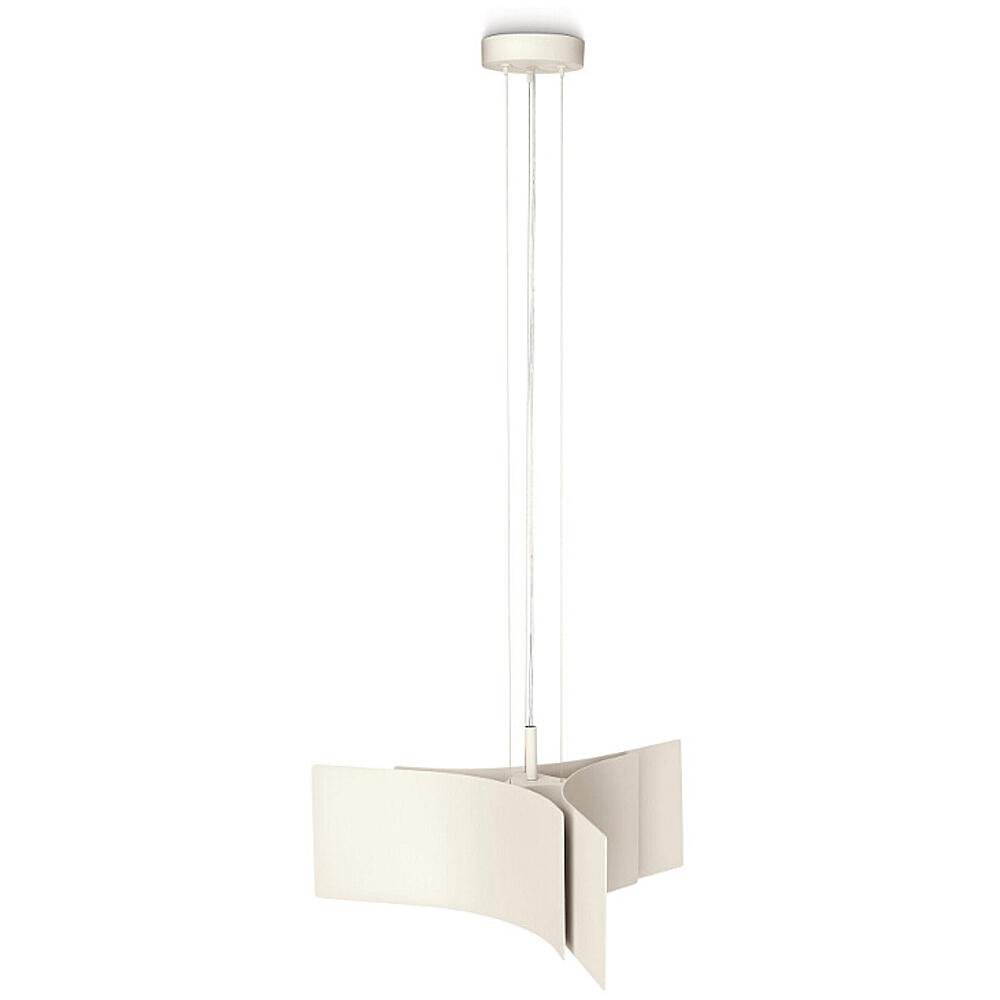 Bent 1 Light E27 White Adjustable Pendant