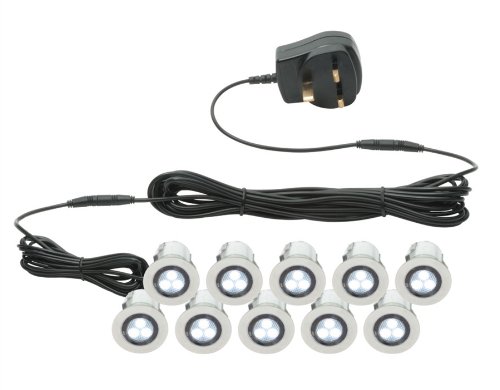 KIOS STAINLESS STEEL WHITE LED 10 x 21W CAPSULE (3LEDS) IP44
