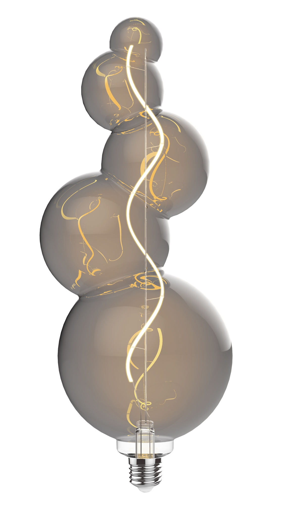 Classic Style LED Type A1 E27 Dimmable 220-240V 4W 2100K, 120lm, Smoke Finish, 3yrs Warranty