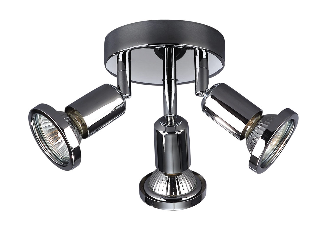 Phobos 3 Light GU10 Chrome Flush Spotlight Fitting