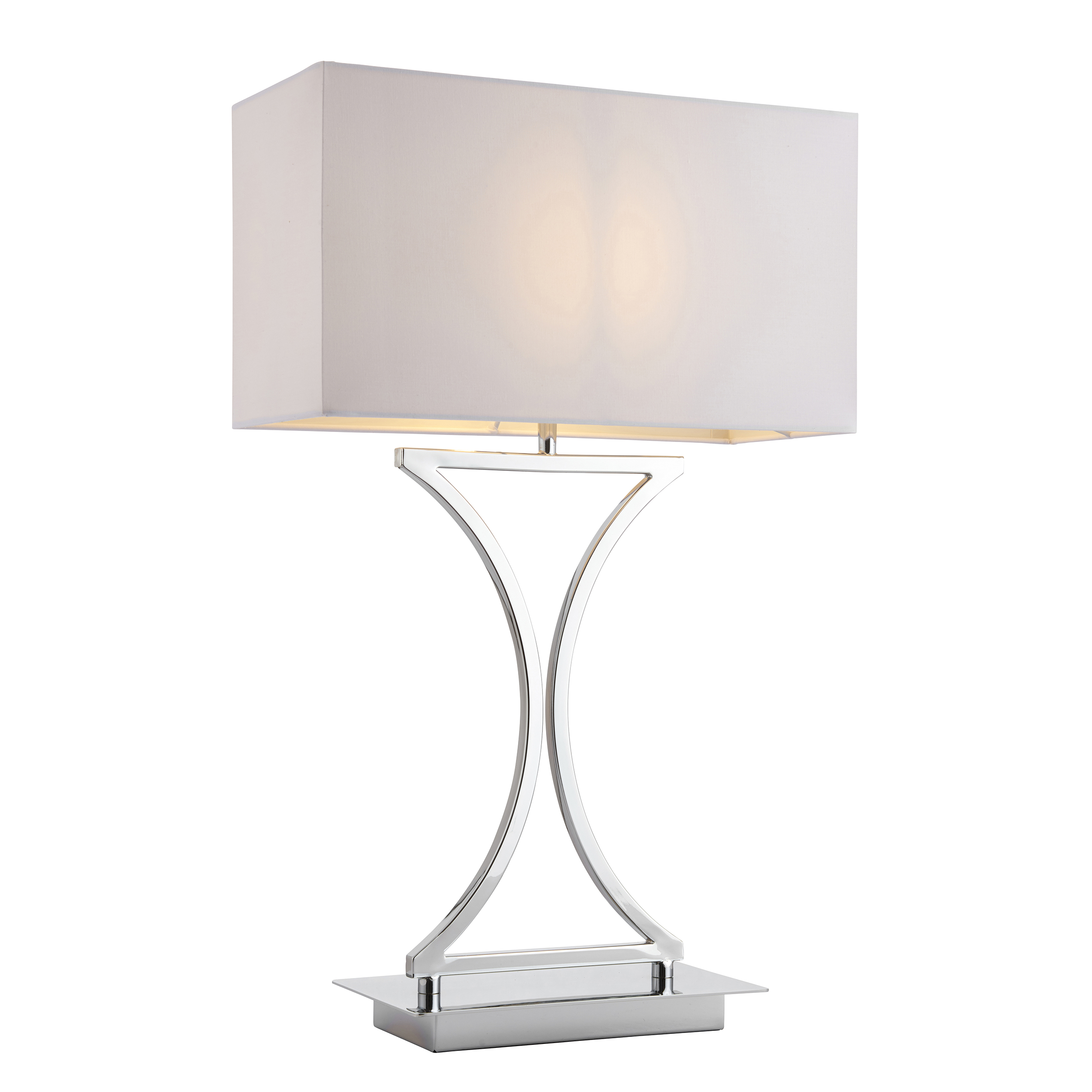 Endon 96930-TLCH Epalle Single Table Lamp Polished Chrome Plate/White Fabric Finish