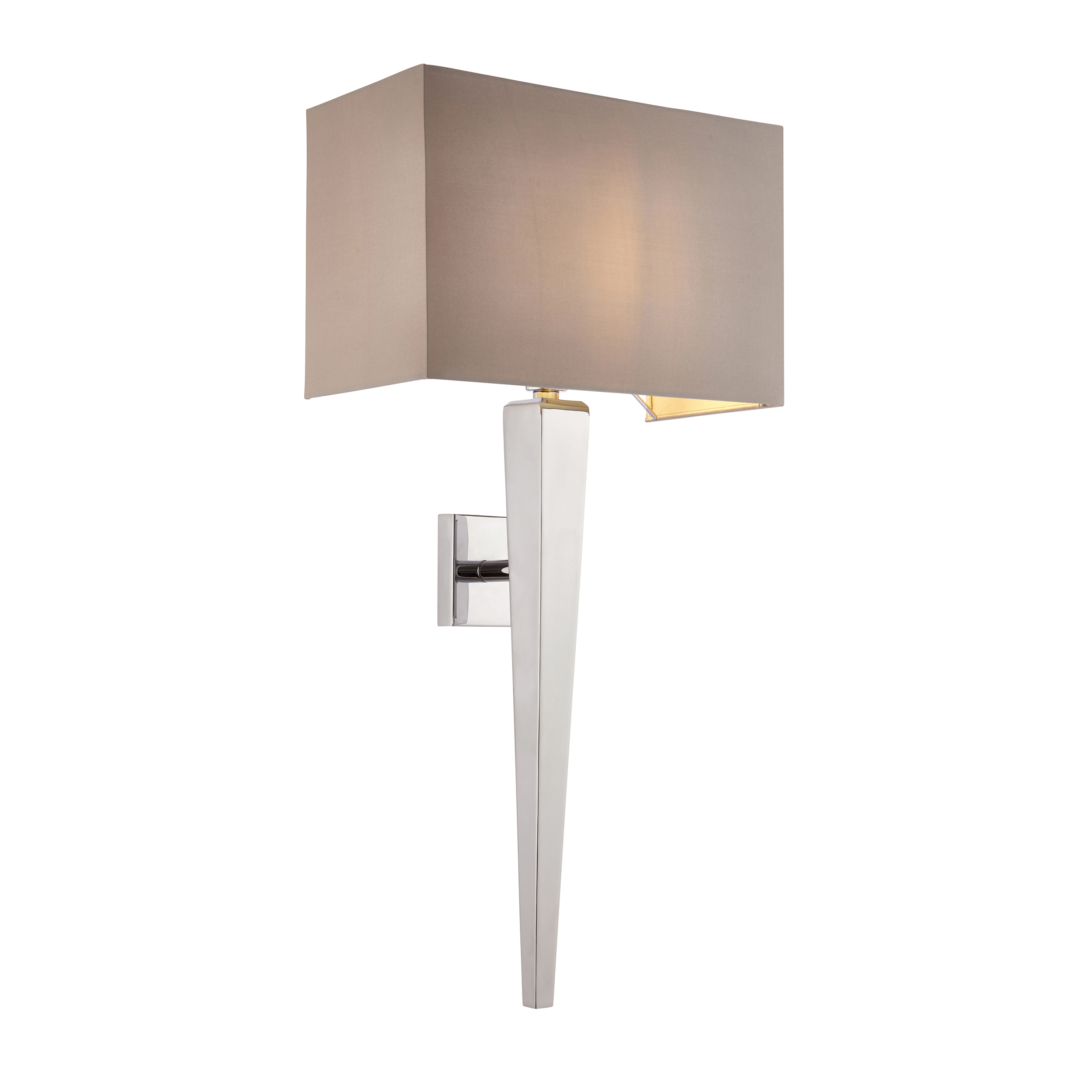 Endon MORETO-1WBCH Moreto Single Wall Light Polished Chrome Plate/Grey Fabric Finish