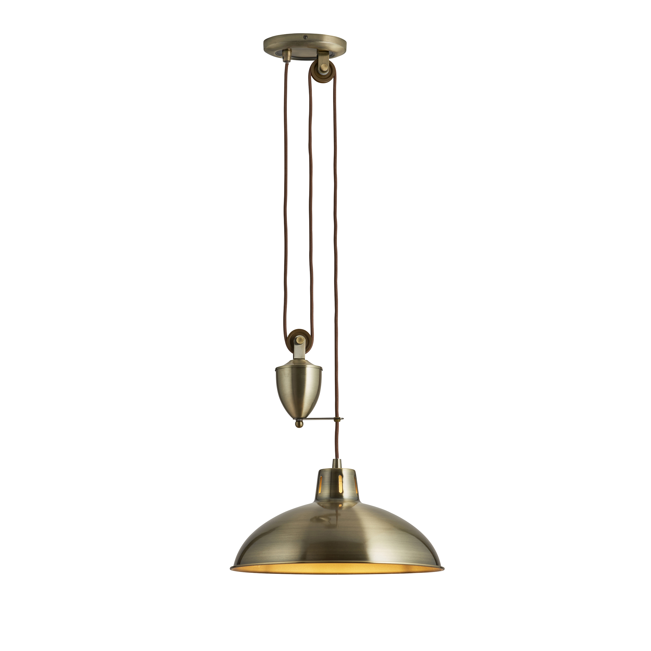 Endon POLKA-AB Polka Single Pendant Antique Brass Plate Finish
