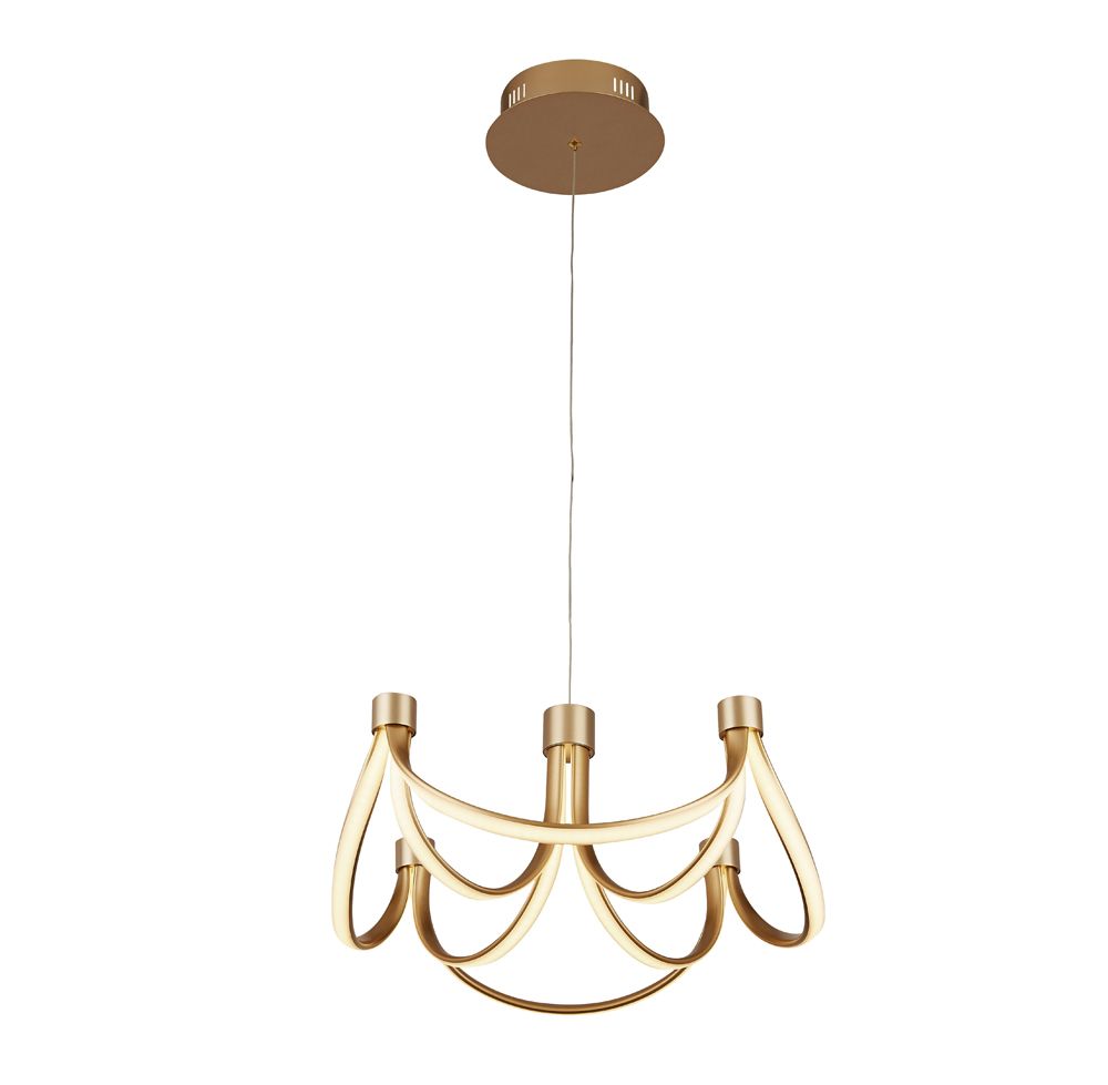 Signature 8 Light LED Integrated Adjustable Pendant Gold