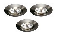 Alpha nicke; Fixed GU10 3 Pack Recessed Downlights