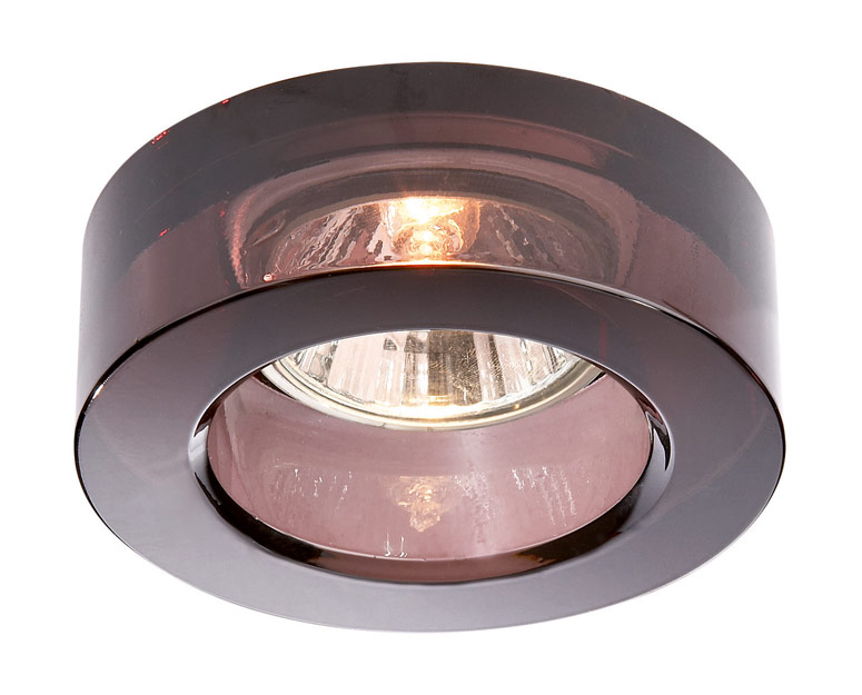 Bolar 1 Light GU10 Black Glass Surround Downlight