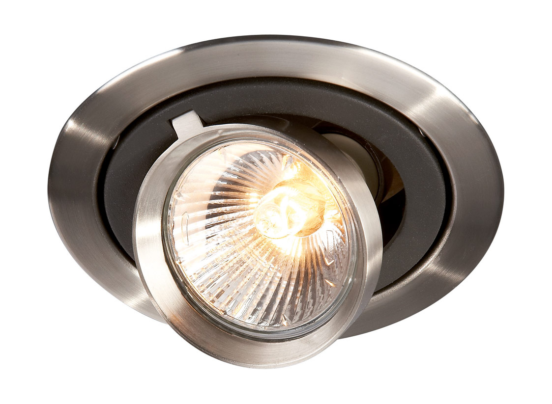 Masero 1 Light GU10 Matt Chrome Adjustable Downlight