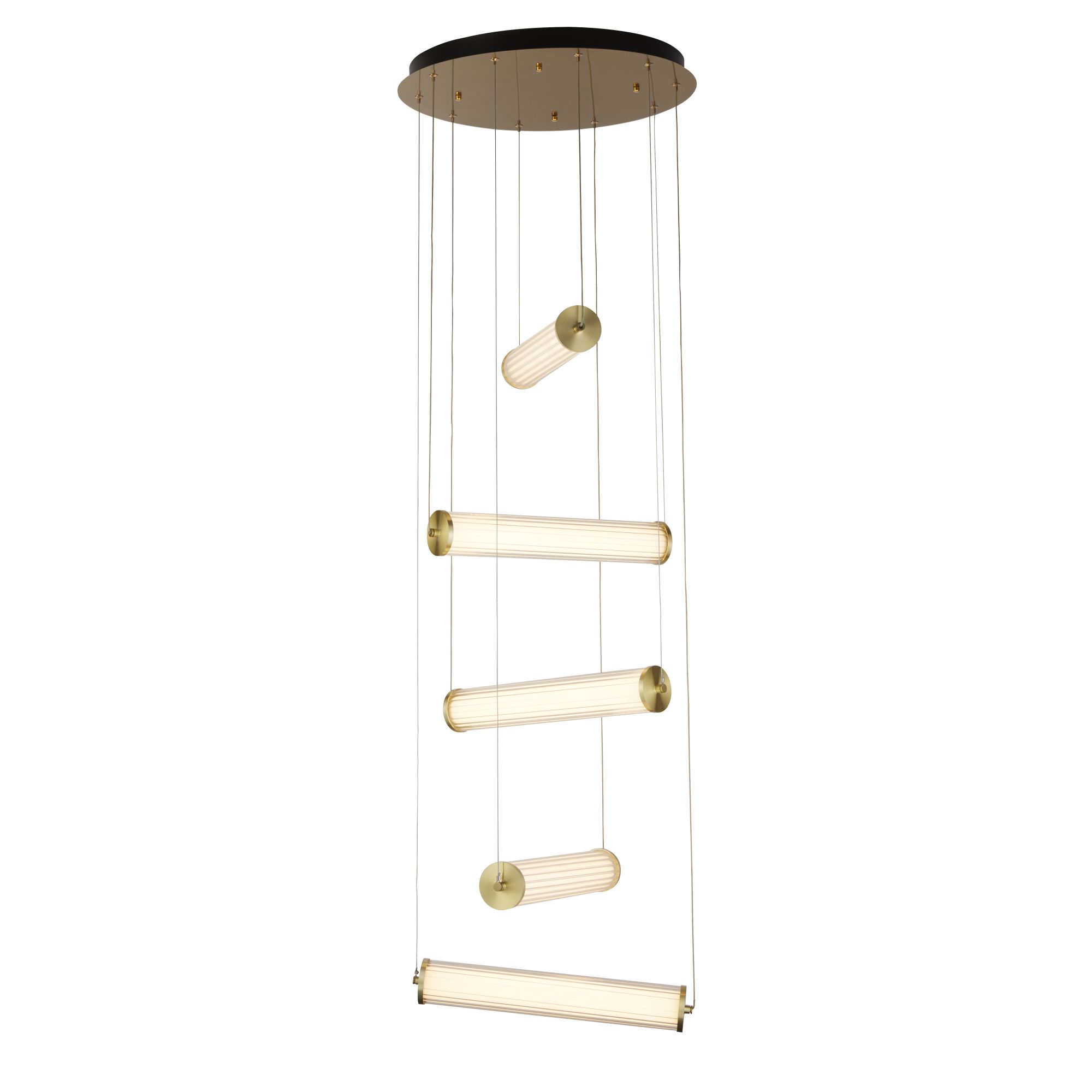 5 Light LED Pendant Gold Finish