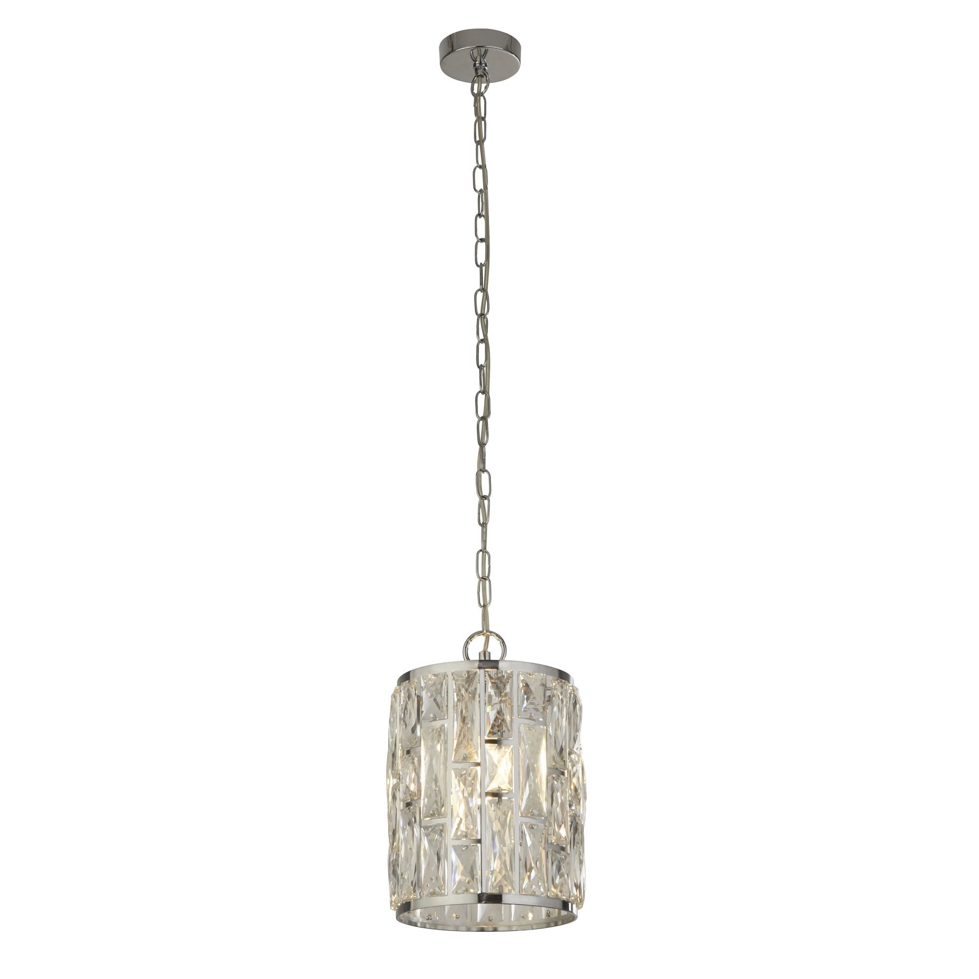 Searchlight 6581-1CC Bijou Single Pendant Polished Chrome With Crystal Glass Finish