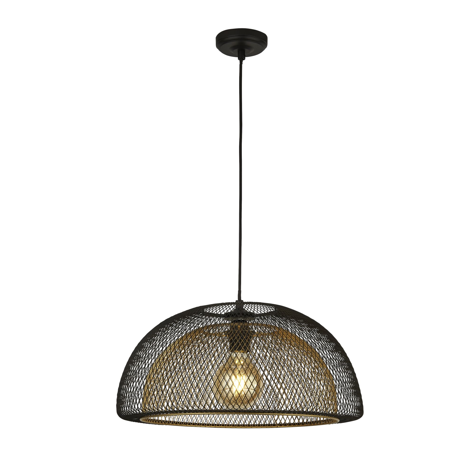 Single Pendant Black Outer/Gold Inner Finish