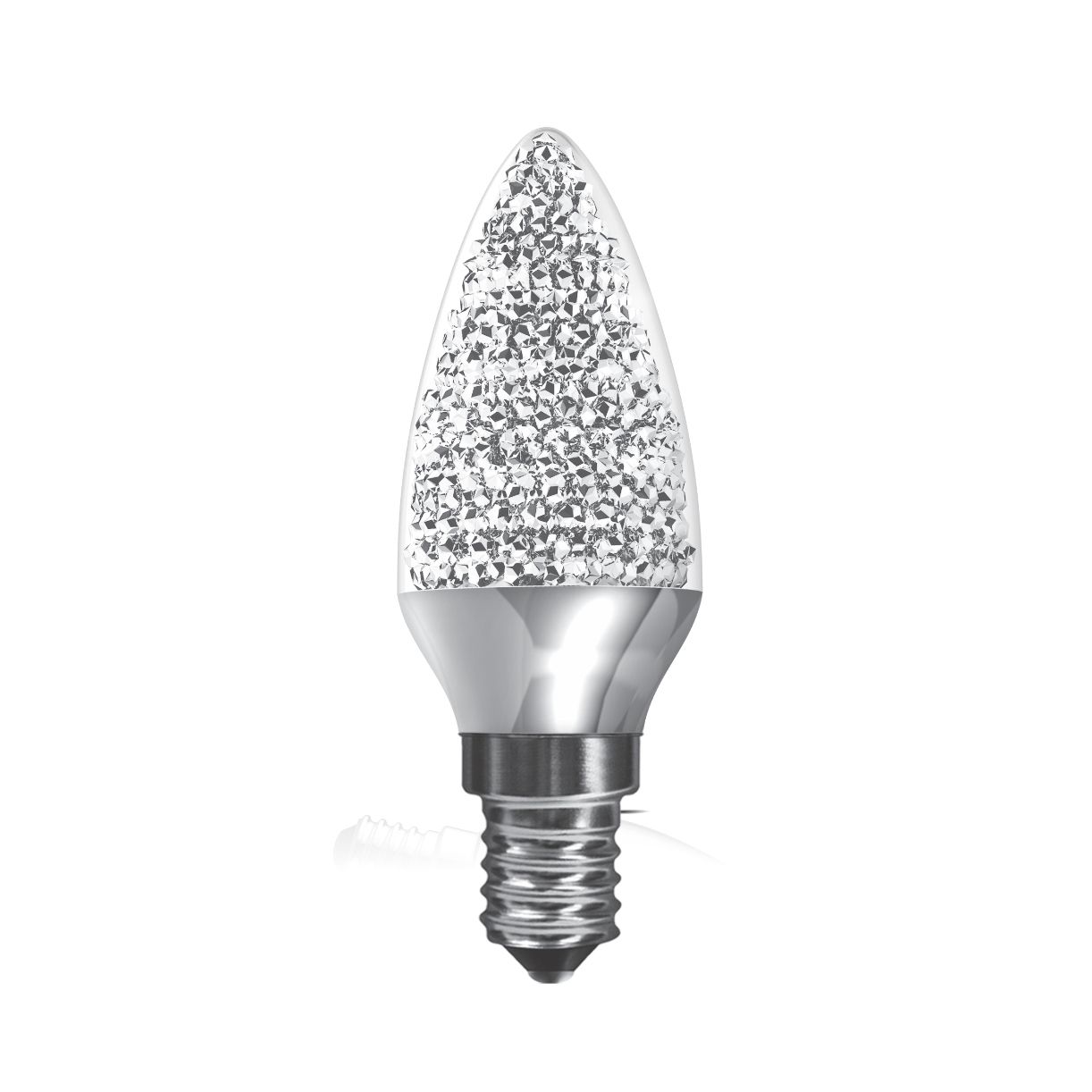 Kaleido LED Candle E14 Dimmable 3.5W Cool White 6400K, 270lm, Chrome Finish, 3yrs Warranty