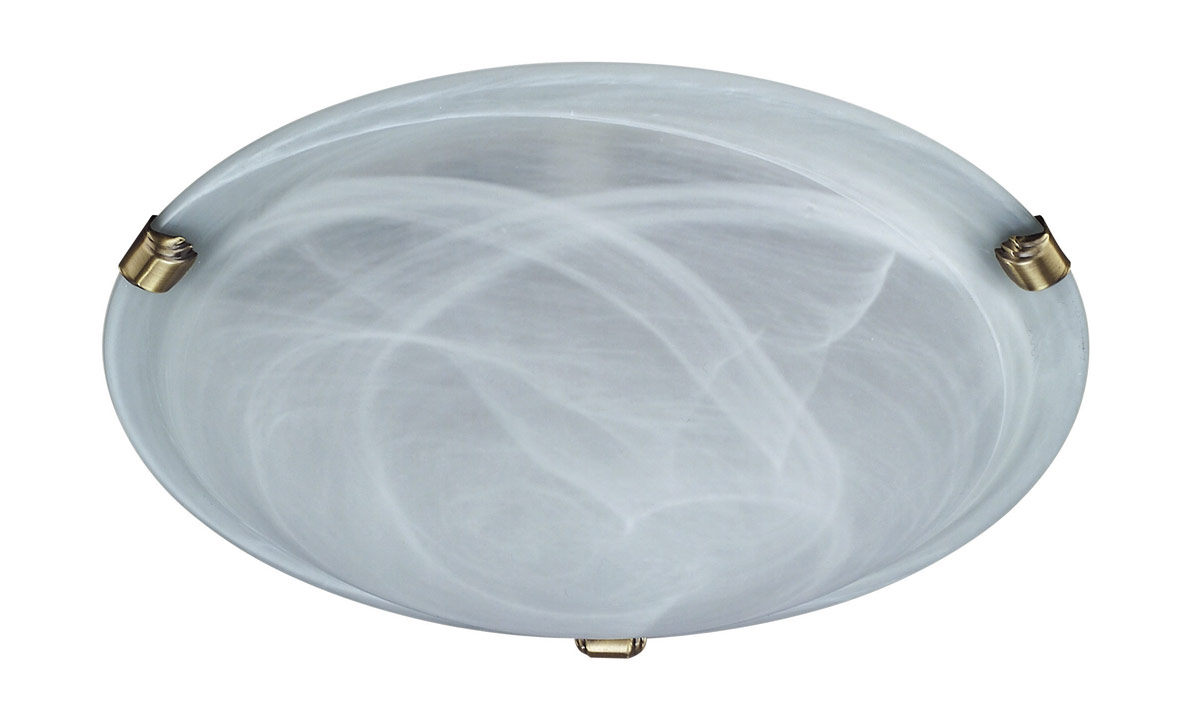 Zara 1 Light E27 Bronze Clips Flush Alabaster Ceiling Fitting