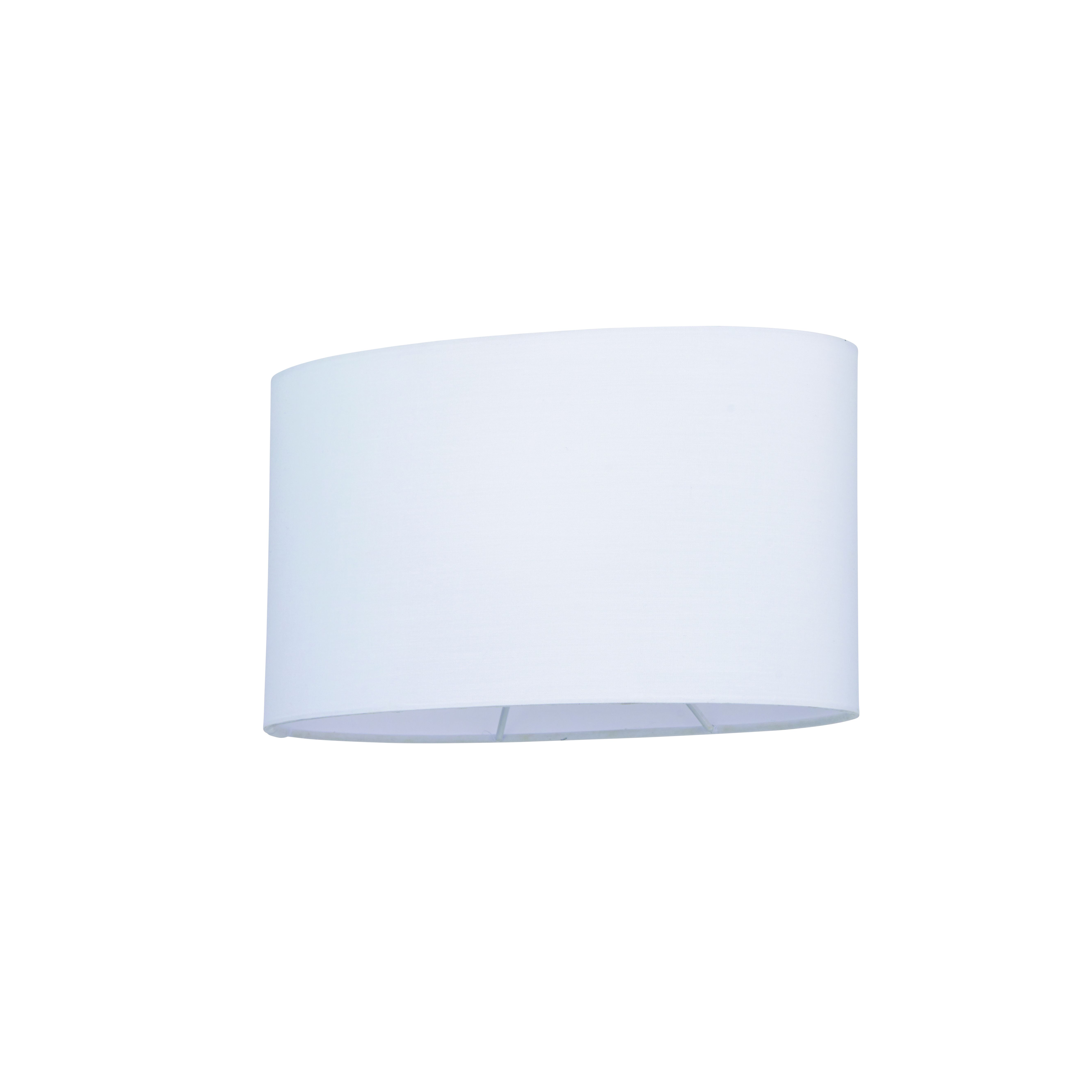 Ellipse 11 Inch Oval Shade In A Vintage White Cotton Fabric With Rolled Edge