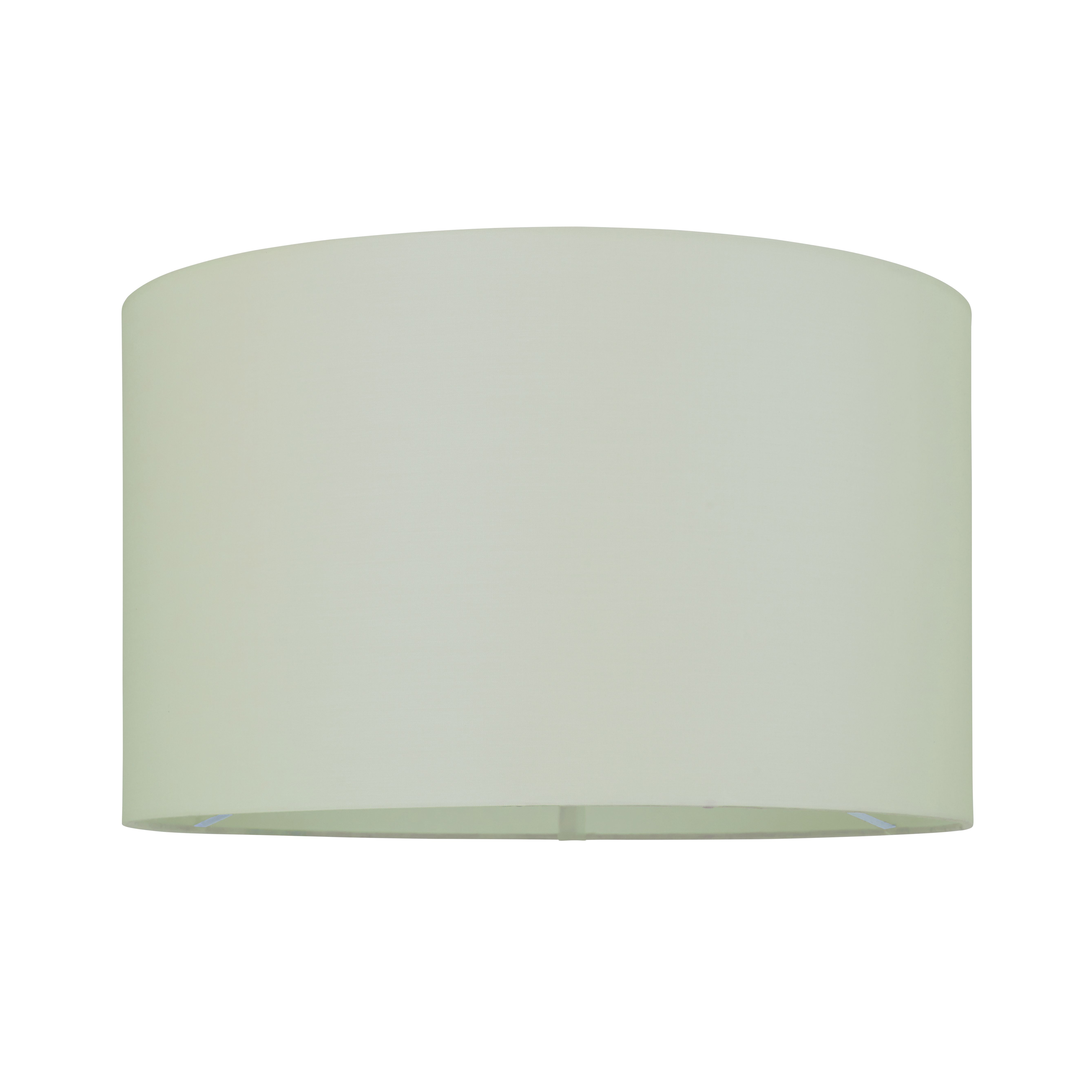 Cylinder 14 Inch Drum Shade In Taupe Cotton Fabric With Rolled Edge