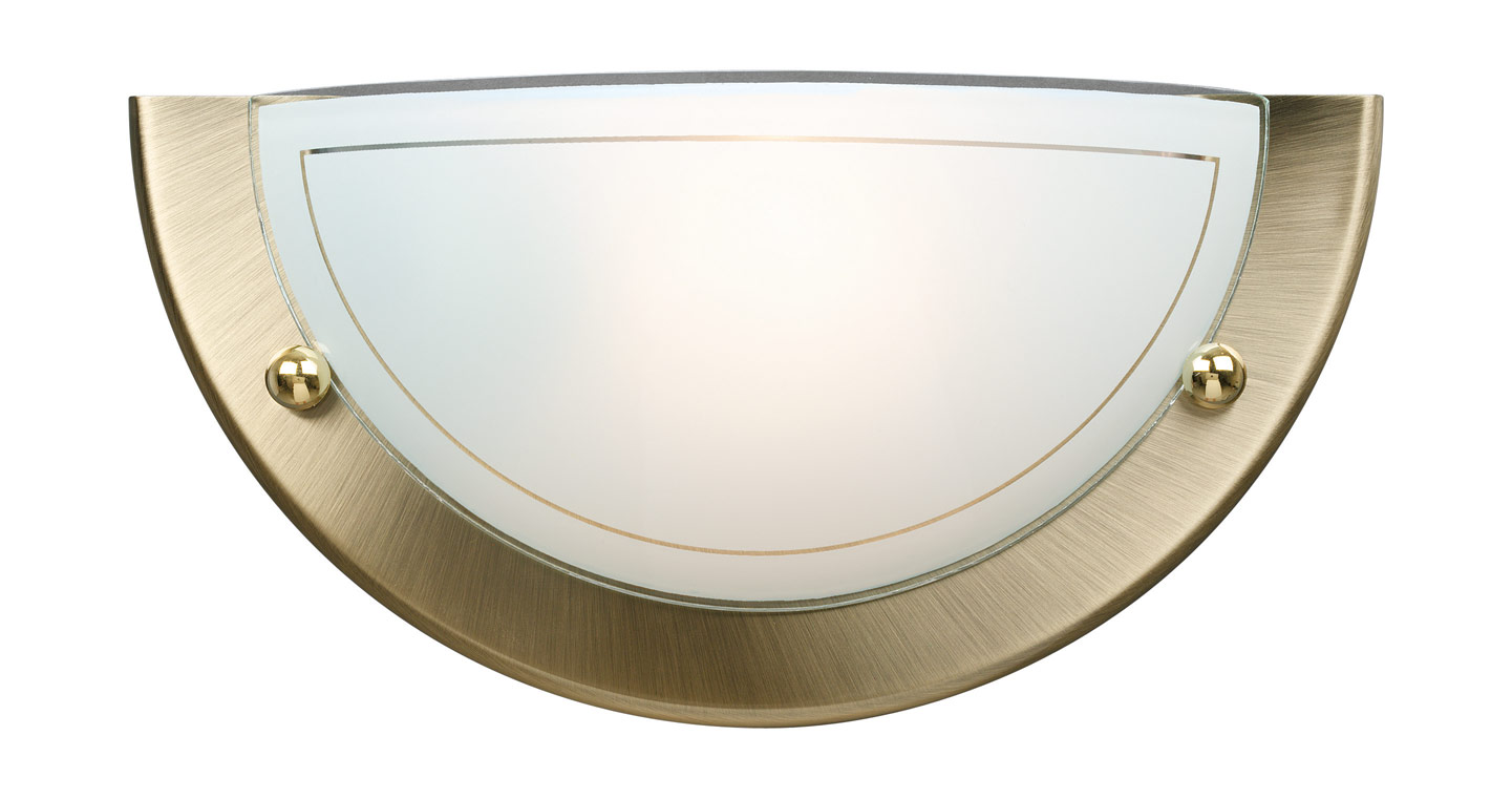 Rim 1 Light E27 Bronze Flush Wall Light C/W Frosted/Clear Glass Shade