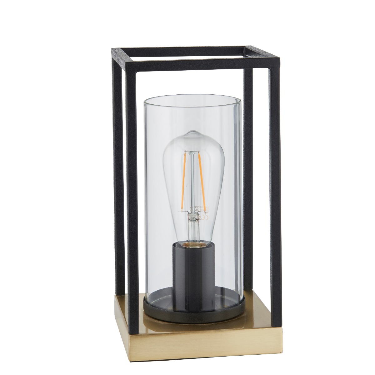 Volta 1 Light E27 Table Lamp Clear Glass
