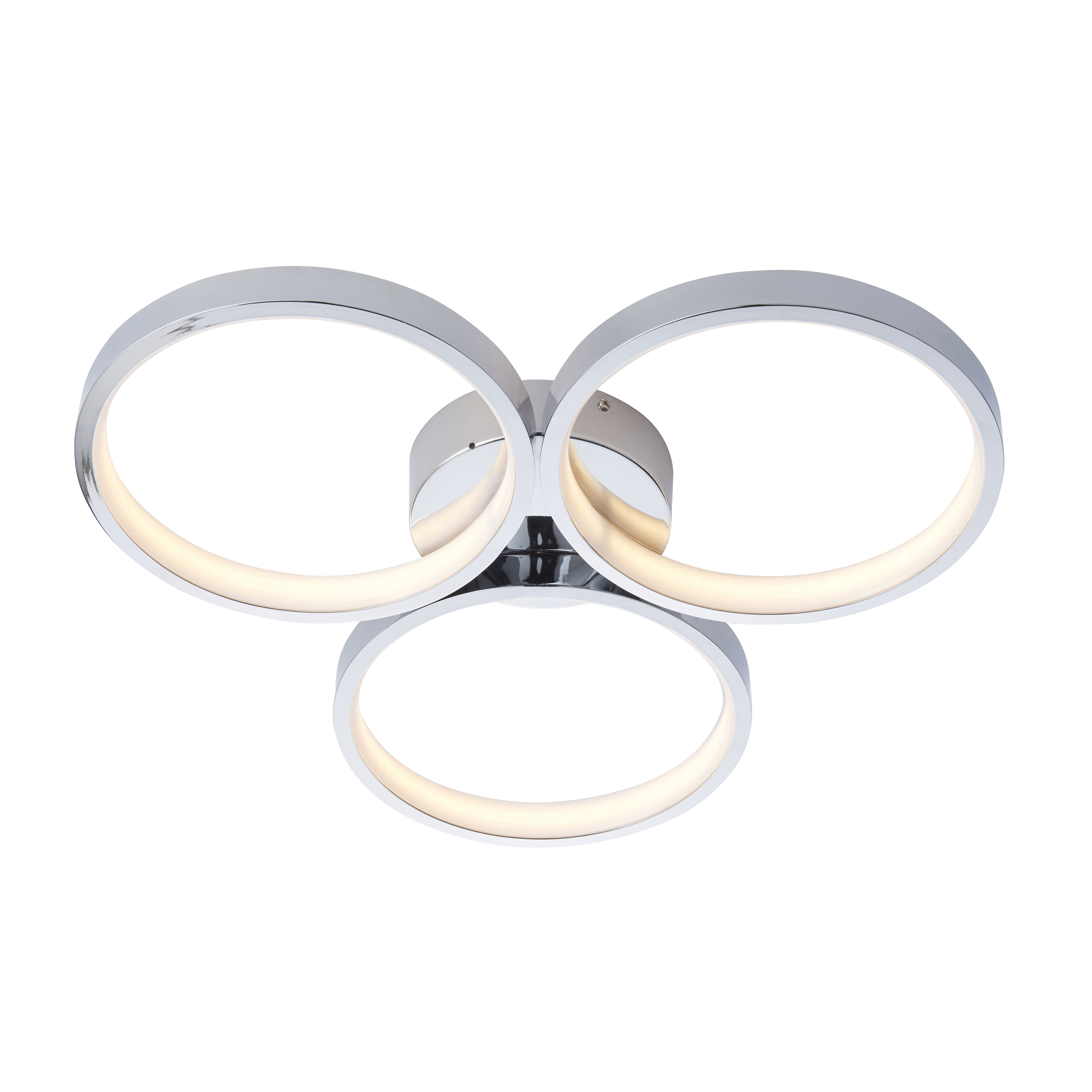 Radius 3 Light 30W 1100lm 3000K Warm White LED Integrated Bathroom IP44 Semi Flush Fitting