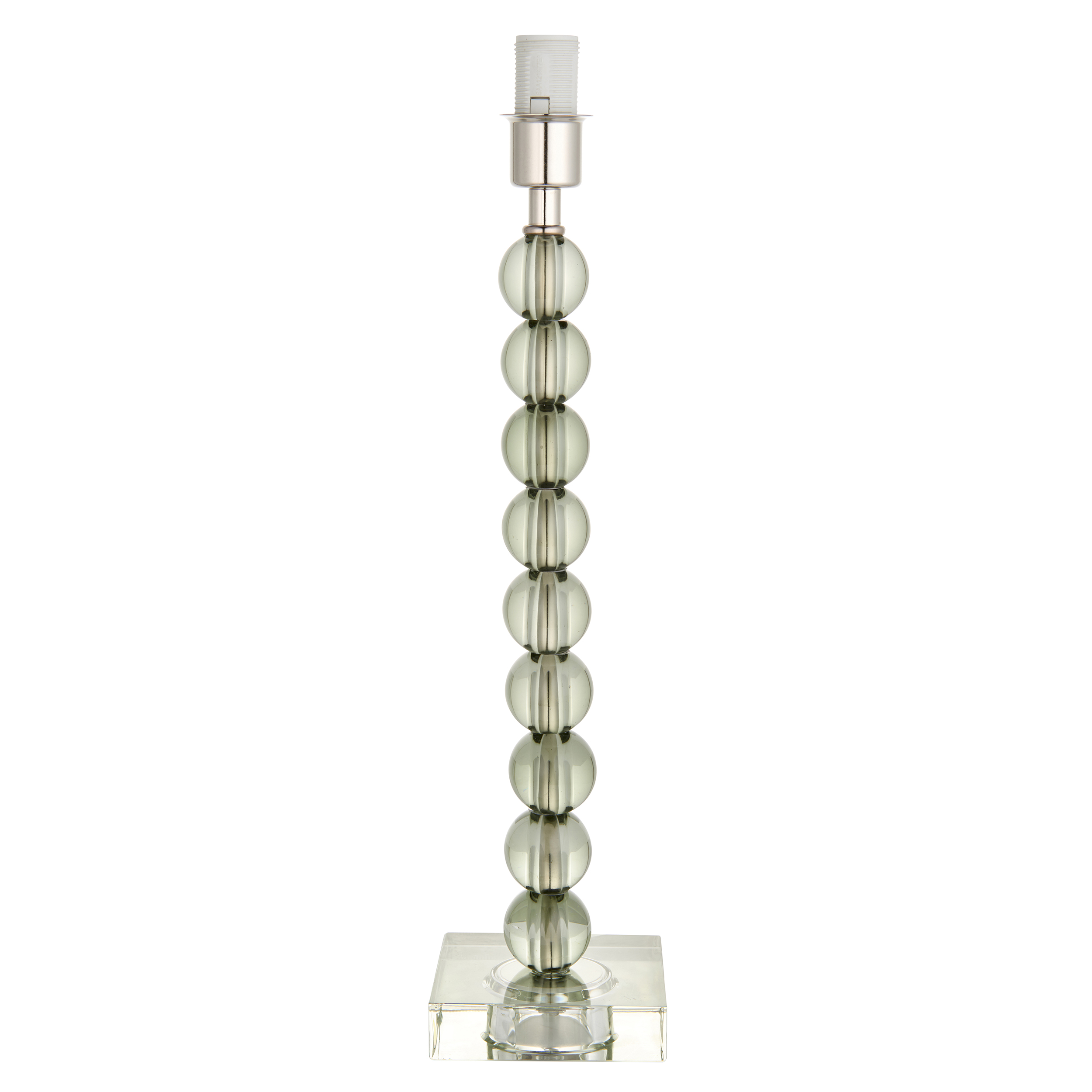 Adelie 1 Light E14 Table Lamp Nickel With Grey Green Crystal Glass With Inline Switch (Base Only)