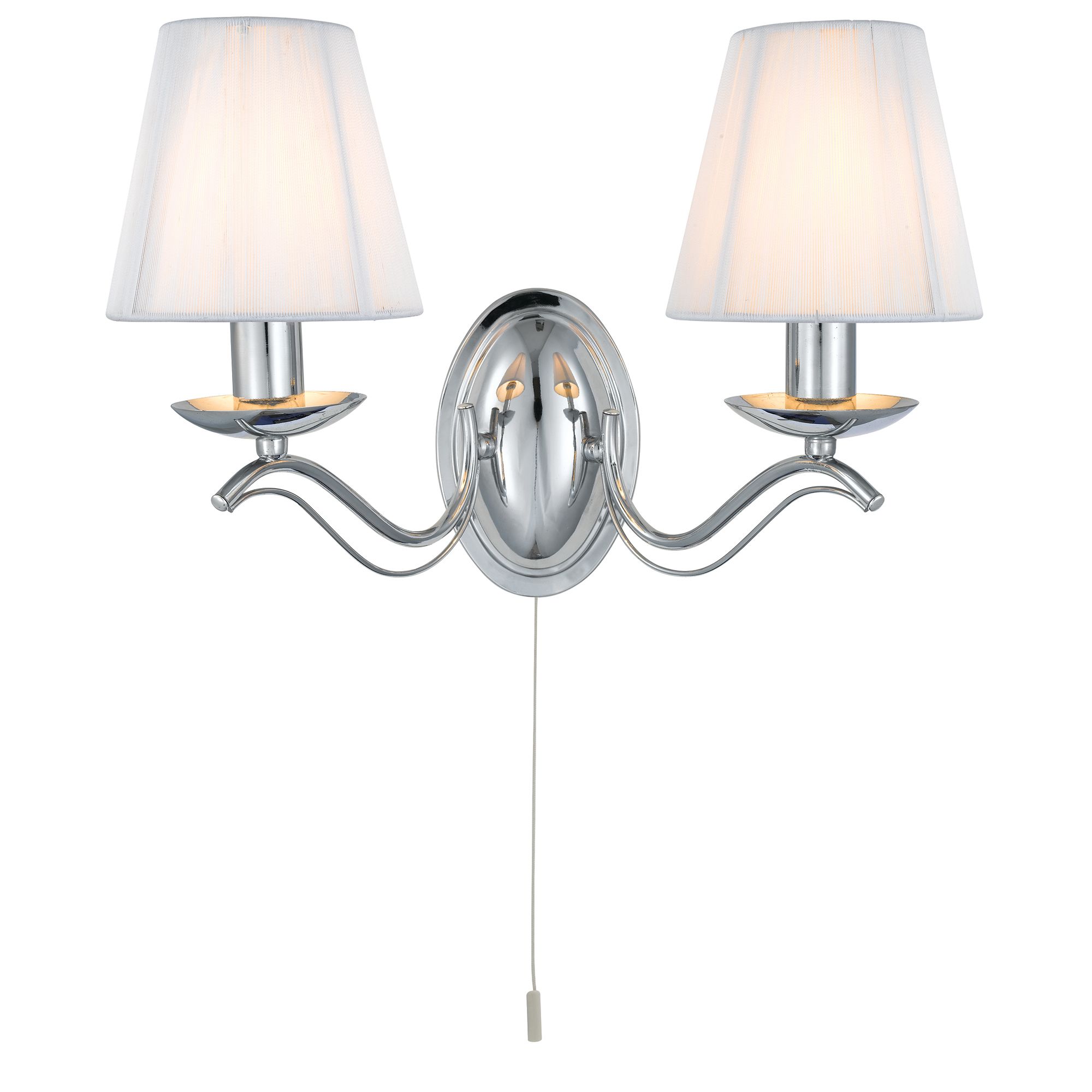 Andretti - 2 Light Wall Bracket, Chrome, White String Shades