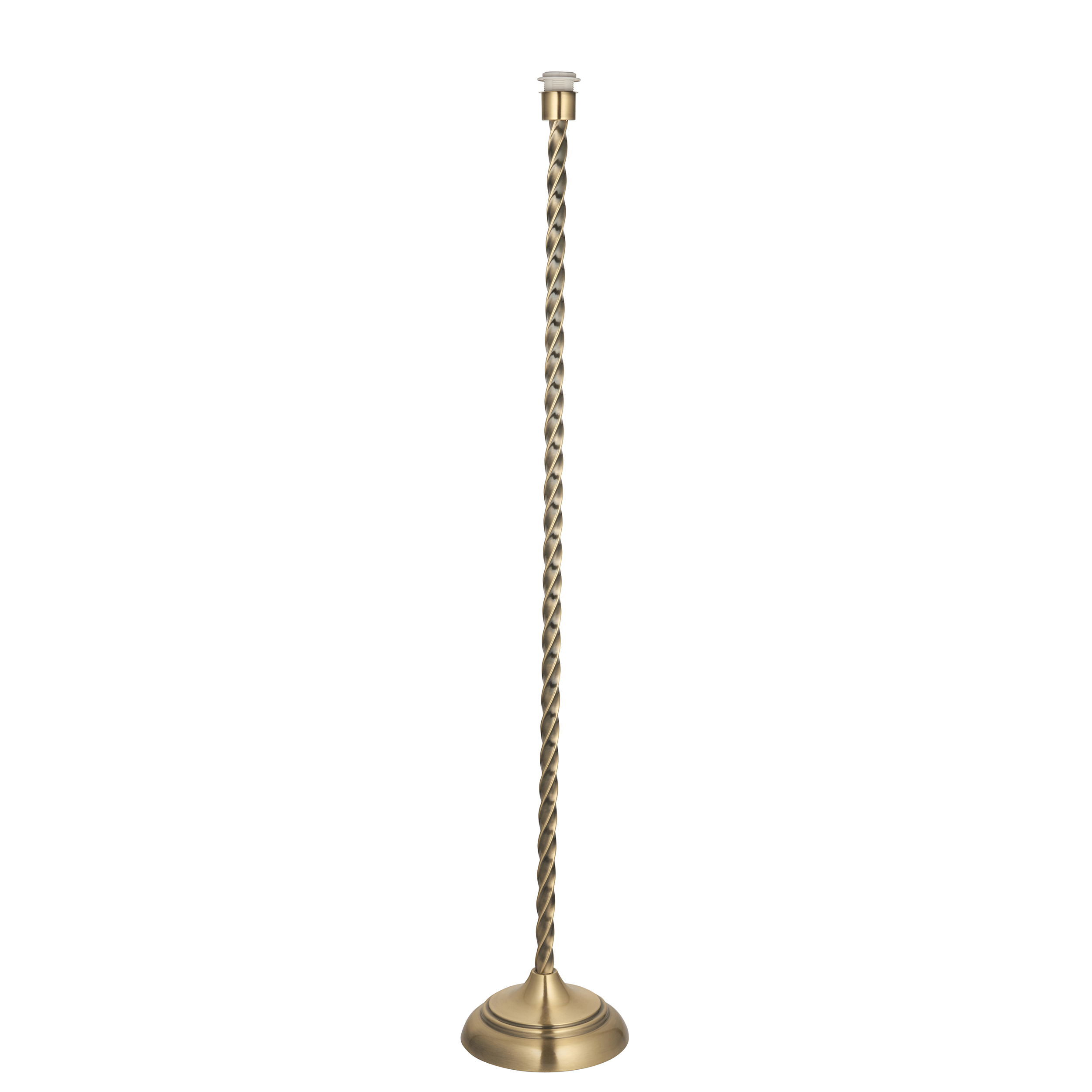 Suki 1 Light E27 Antique Brass Floor Lamp With Twisted Stem With In-Line Foot Switch (Base Only)